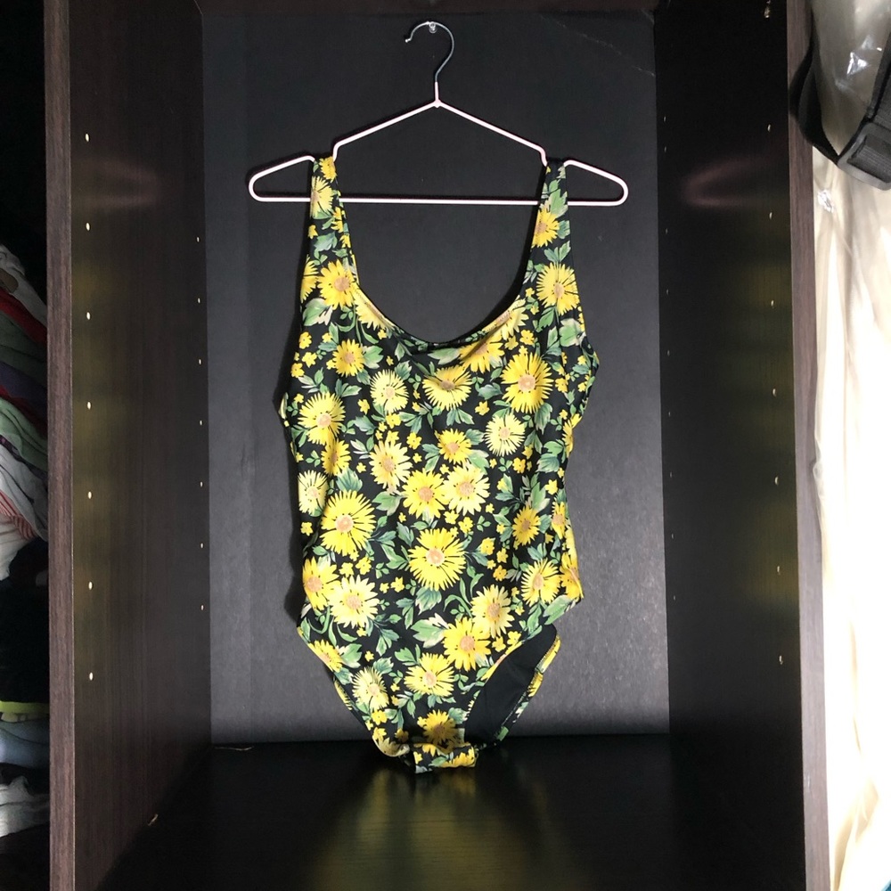 Square Neck French Cut One Piece Swimsuit